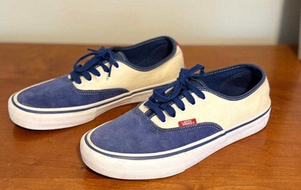 Vans Authentic Pro STV Navy Classic White Skate Inspired Sneakers Size Men's 8